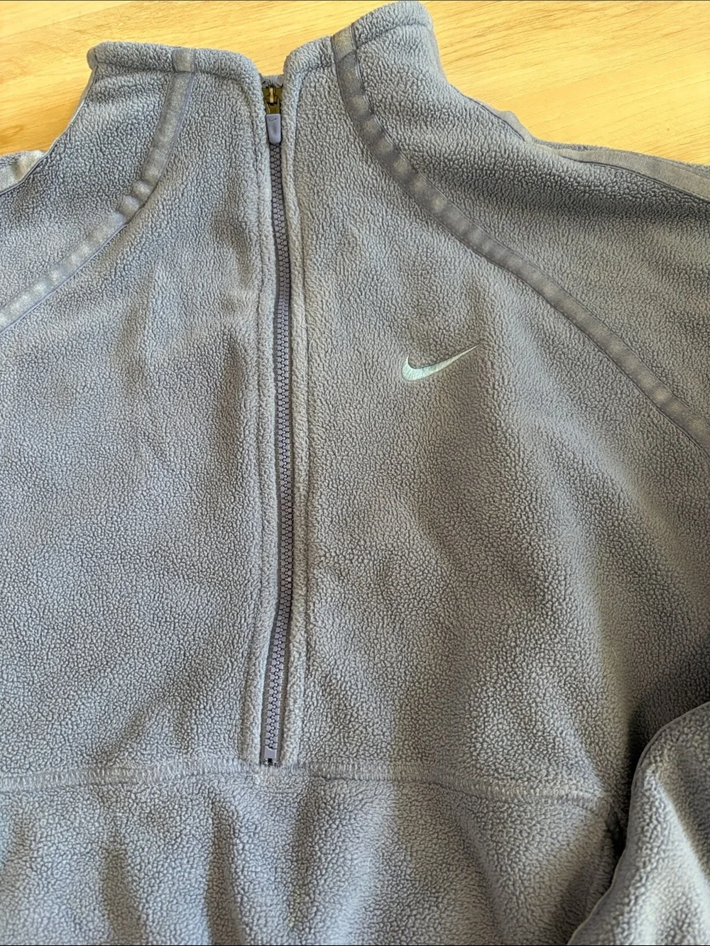 Nike One Womens Therma FIT 1/2 Zip Top World Indigo Fleece XS oversized cozy